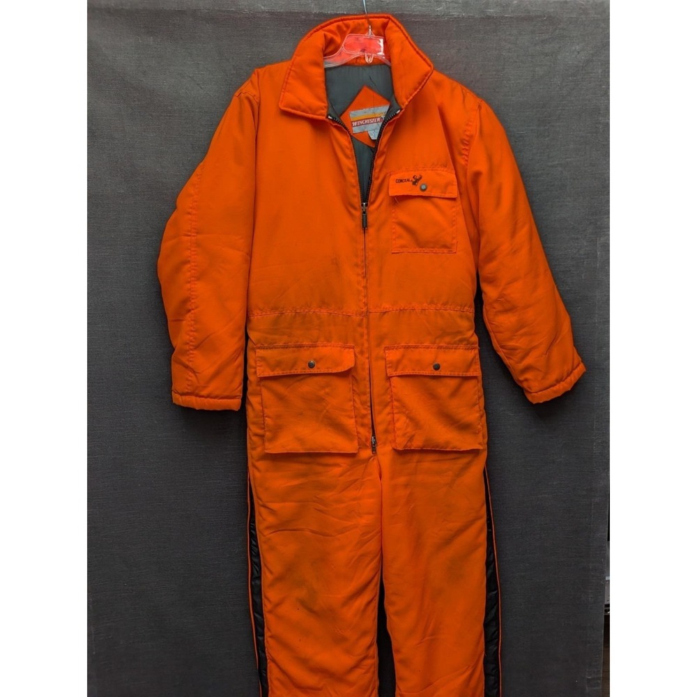Winchester Conceal Blaze Orange Insulated Hunting Coveralls Hunting Camp Cabin L